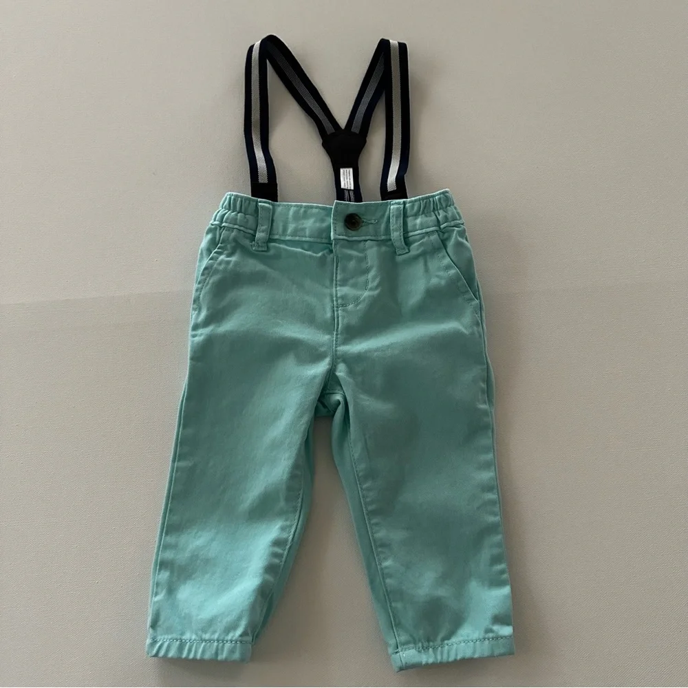 Baby Boy 6-9 Months Shirt Bodysuit Pants Bow Tie Set Outfit Spring Easter - Picture 5 of 7